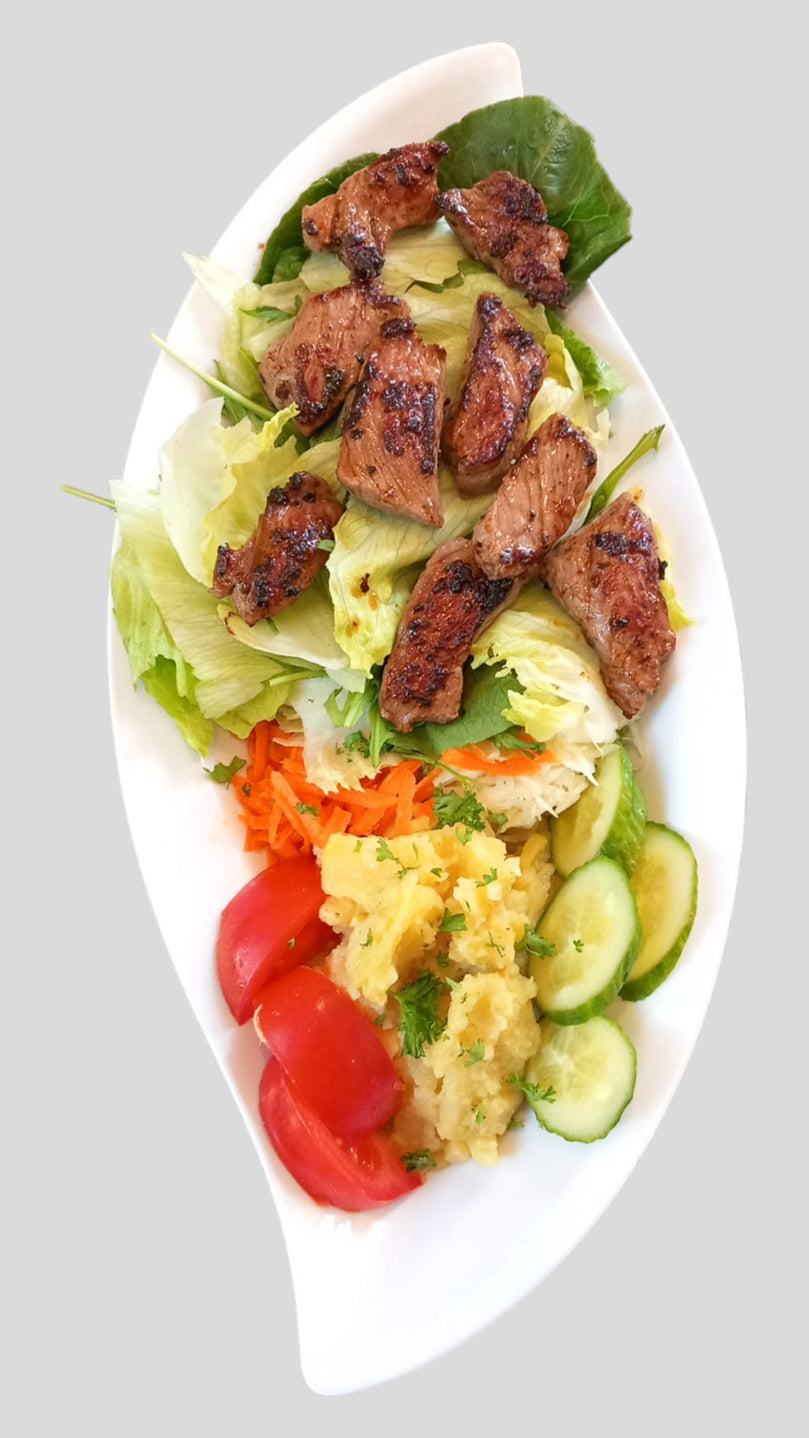 XL Gartensalat mit Rinderstreifen